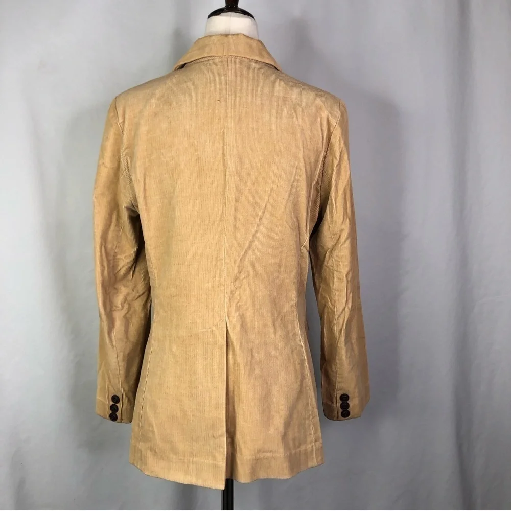 VINTAGE corduroy blazer jacket tan wheat color 1970s 70s juniors 11